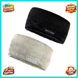 2 Pack Low Pile Faux Fur Headbands, Warm Winter Accessories, Stretchy Fit